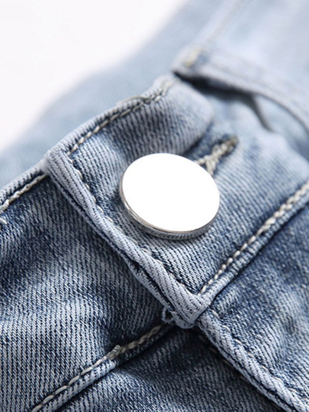 Casual Jeans Met Letterrits En Rits