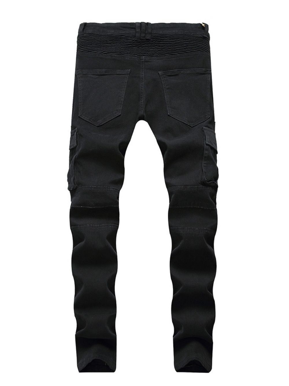Effen Geplooide Herenjeans Met Halfhoge Taille