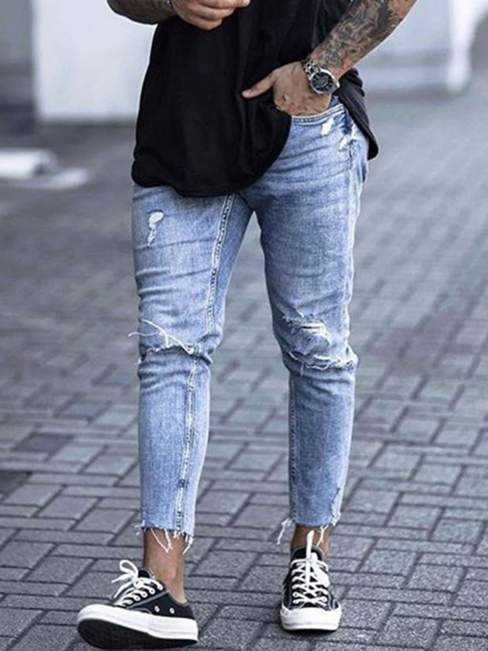 Effen Herenjeans Met Rits