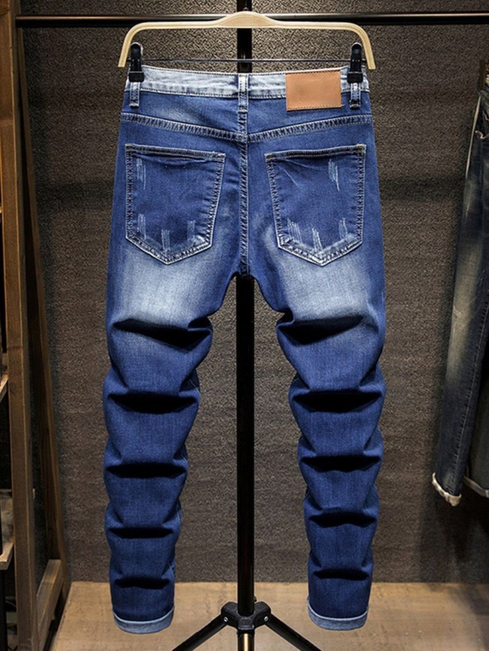 Effen Jeans Met Halfhoge Taille En Rits