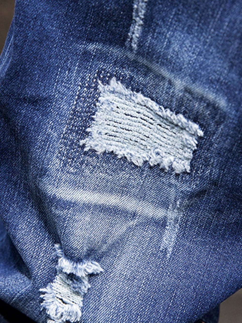 Effen Jeans Met Halfhoge Taille En Rits