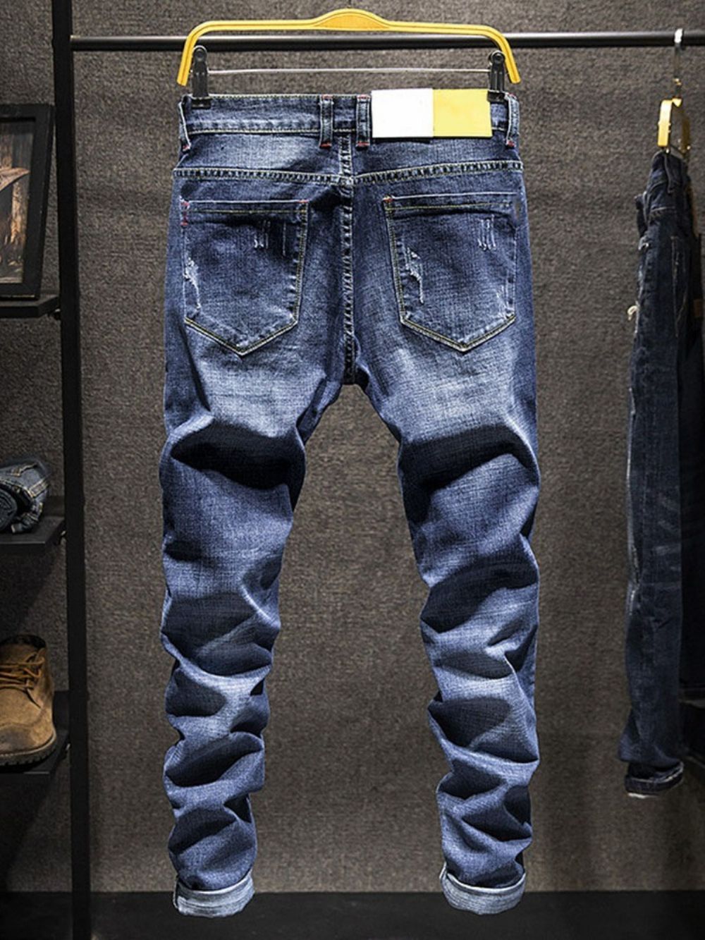 Effen Mode-Jeans Met Rits En Zak