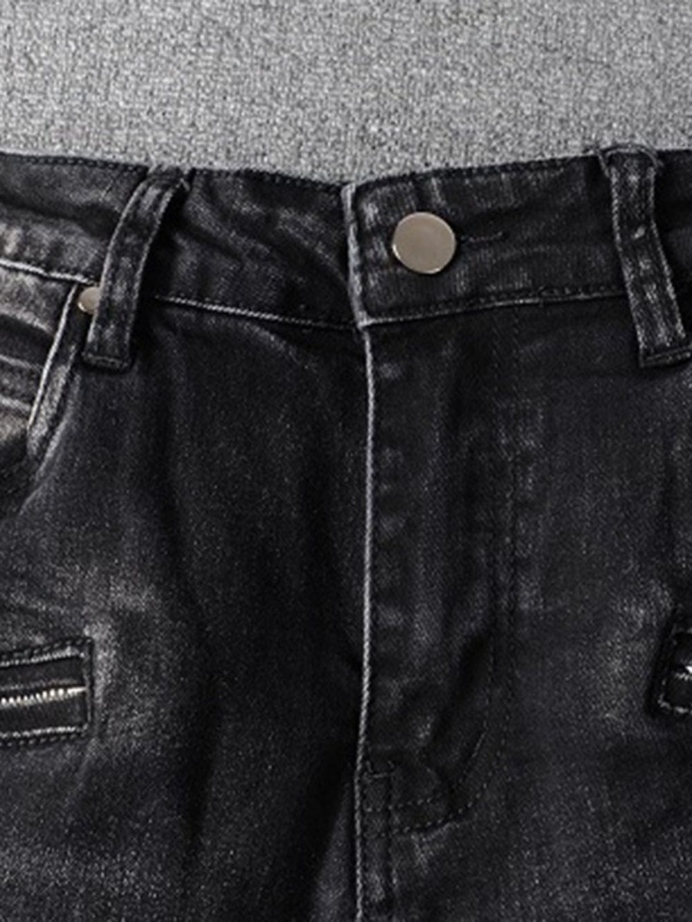 Effen Potlood Broek Gat Mode Midden Taille Jeans