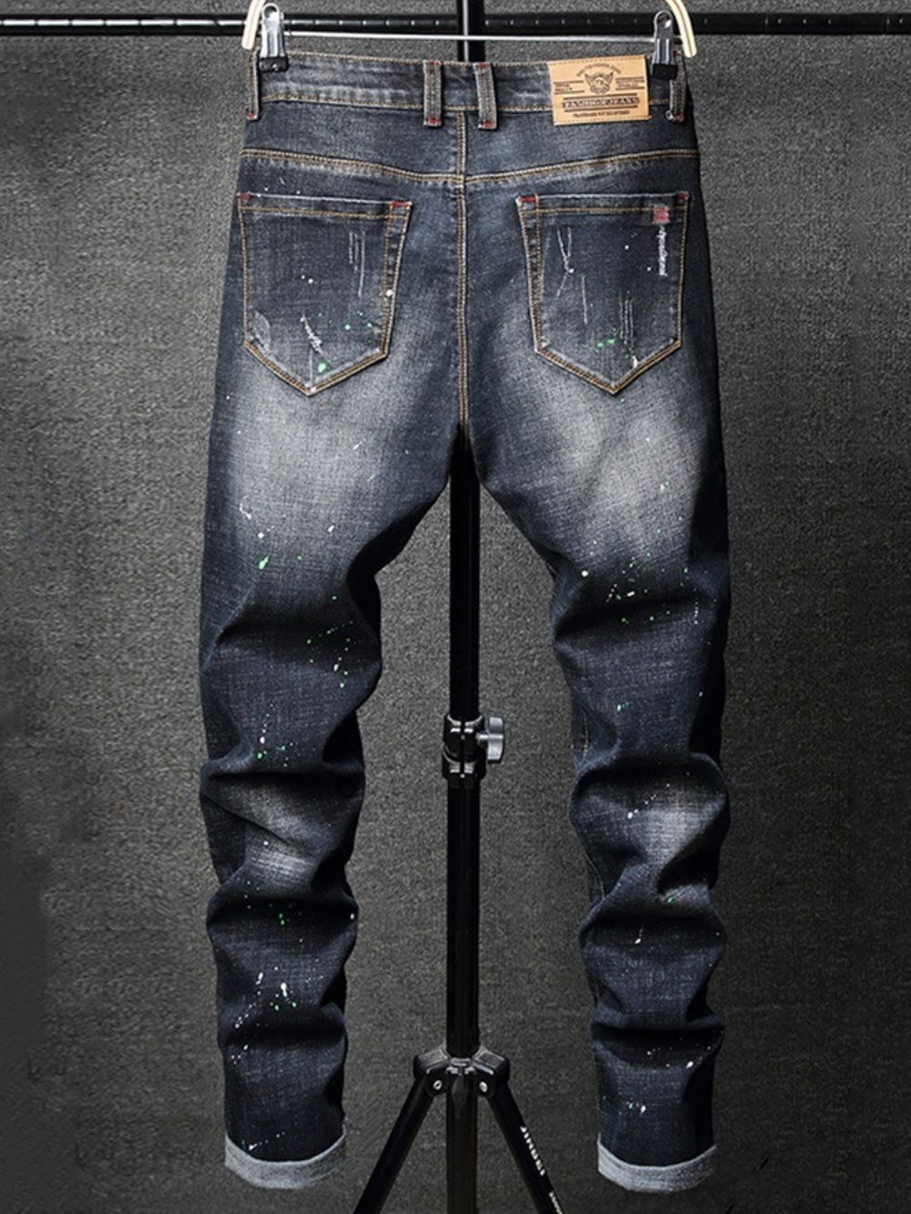 Gat Potlood Broek Gradiënt Rits Mid Taille Jeans