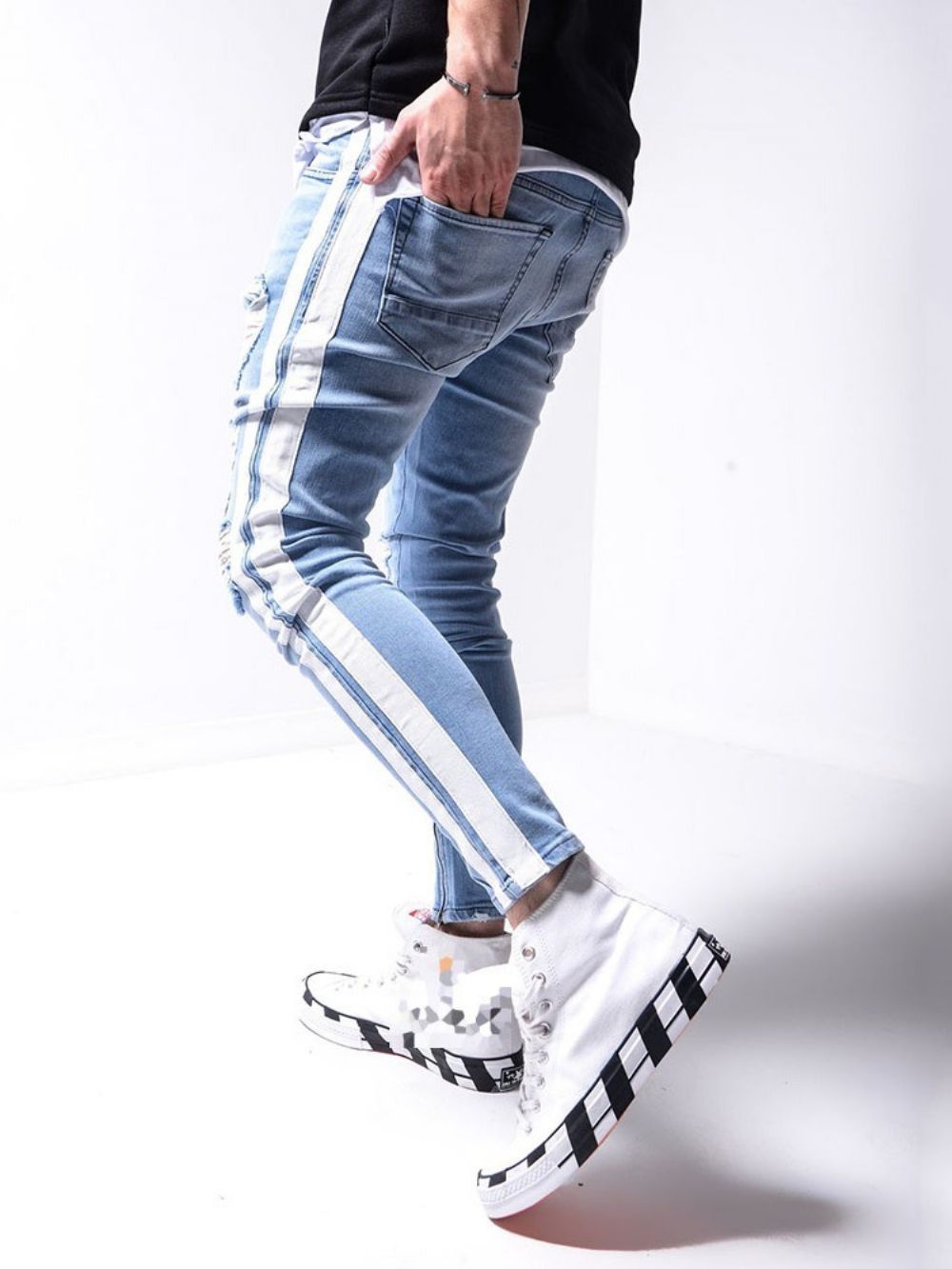 Gat Potlood Broek Rits Sport Jeans