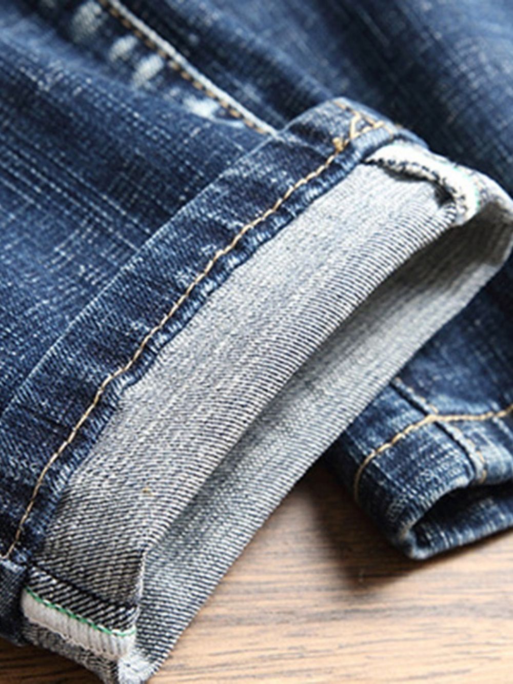 Jeans Met Rechte Taille En Rits Met Gaten