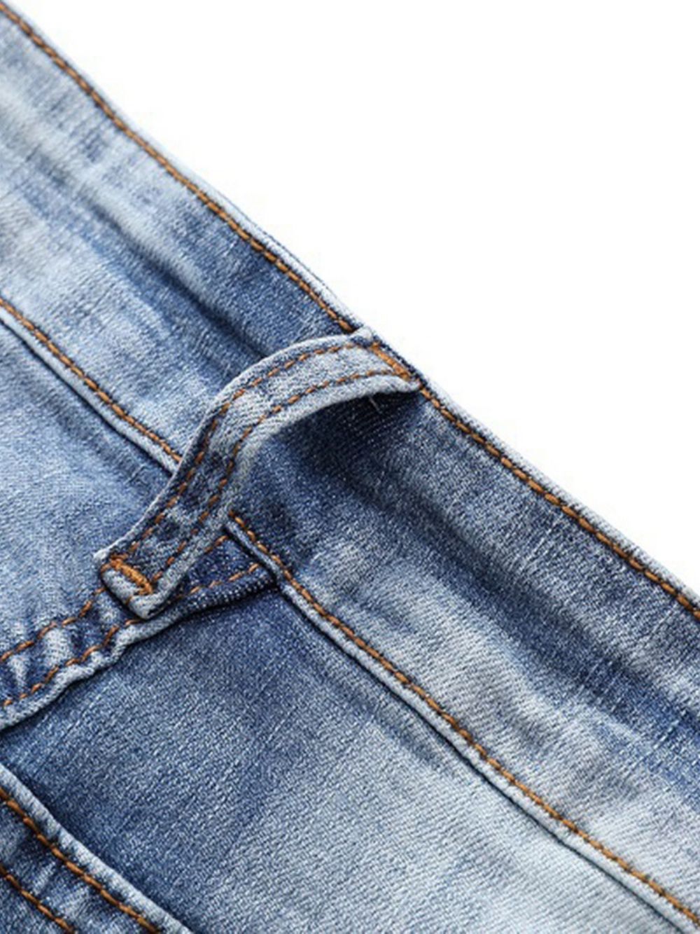 Patchwork Lichtblauwe Geplooide Casual Jeans Heren