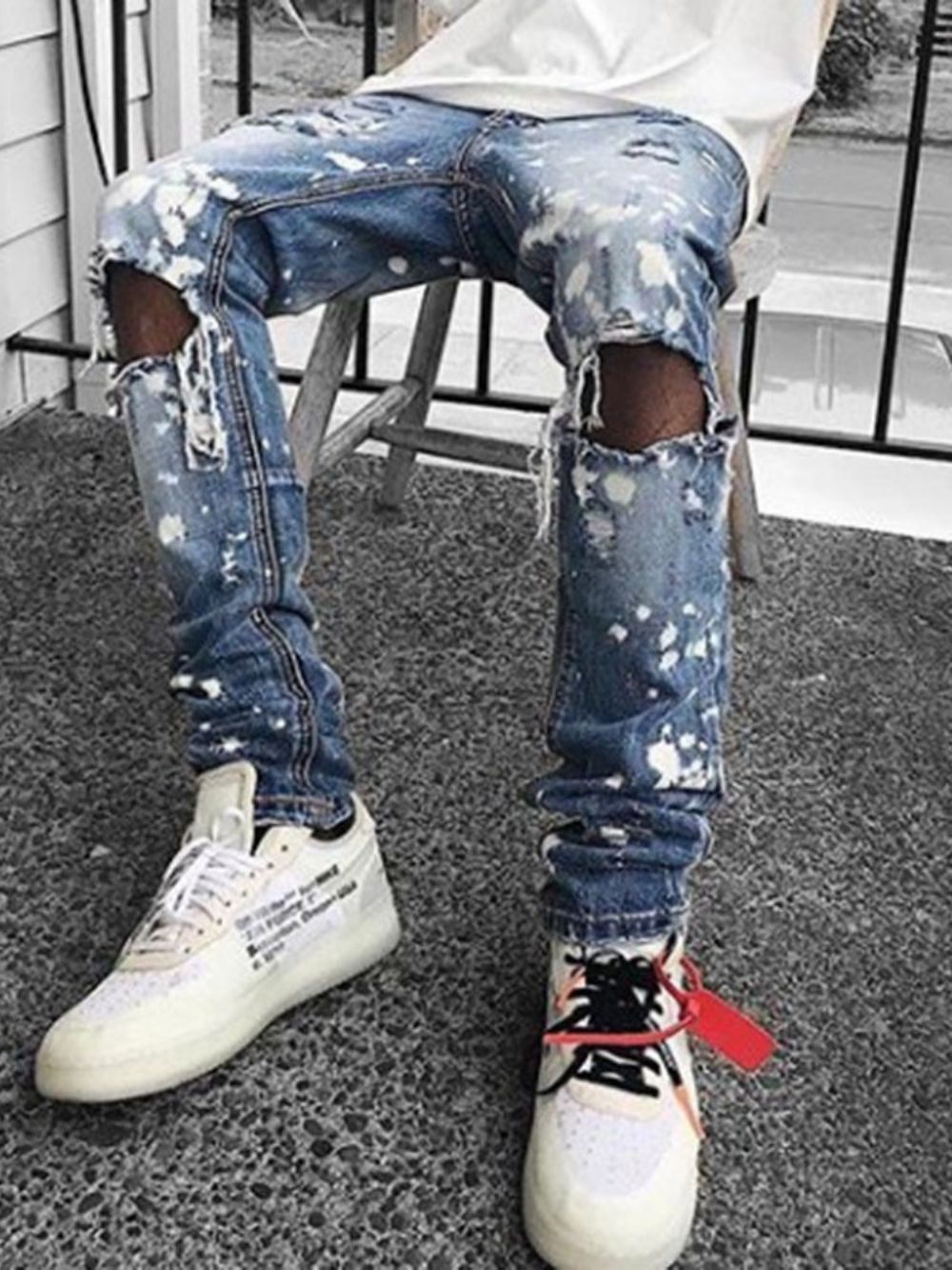 Potlood Broek Gat Midden Taille Herenjeans