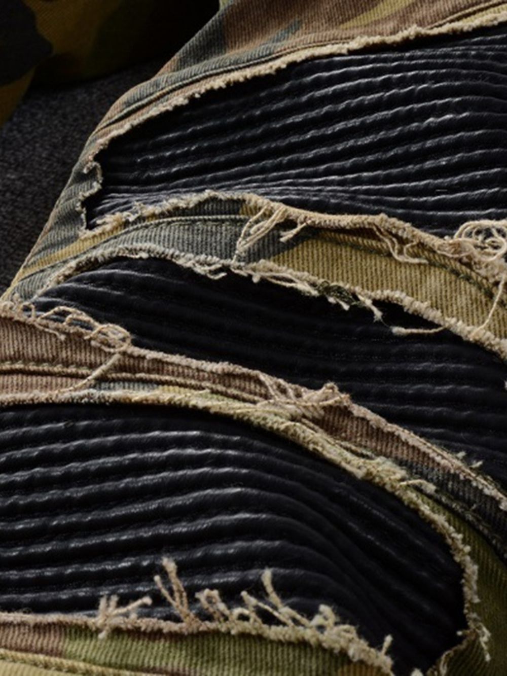 Potloodbroek Met Camouflageprint European Zipper Jeans