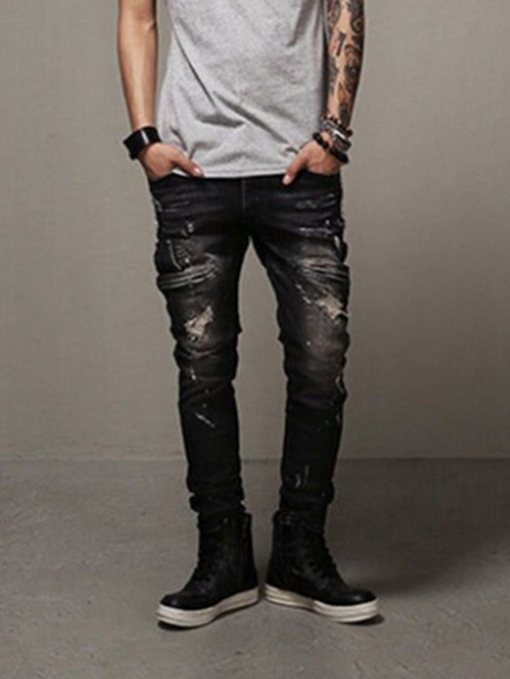 Recht Gedragen Casual Jeans Met Rits