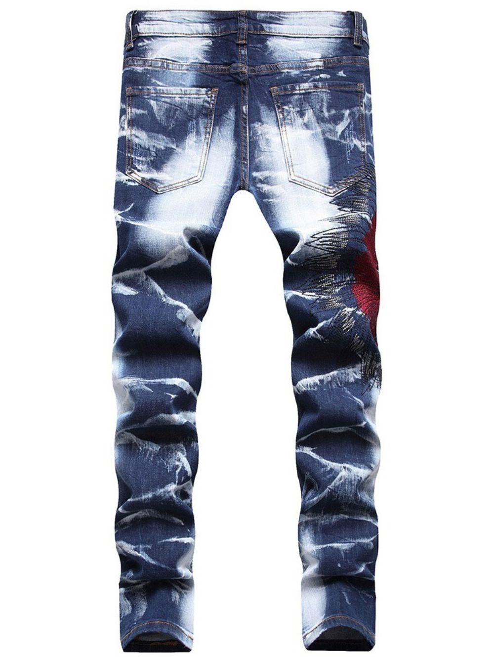 Rechte Casual Jeans Met Middelhoge Taille Met Borduursel