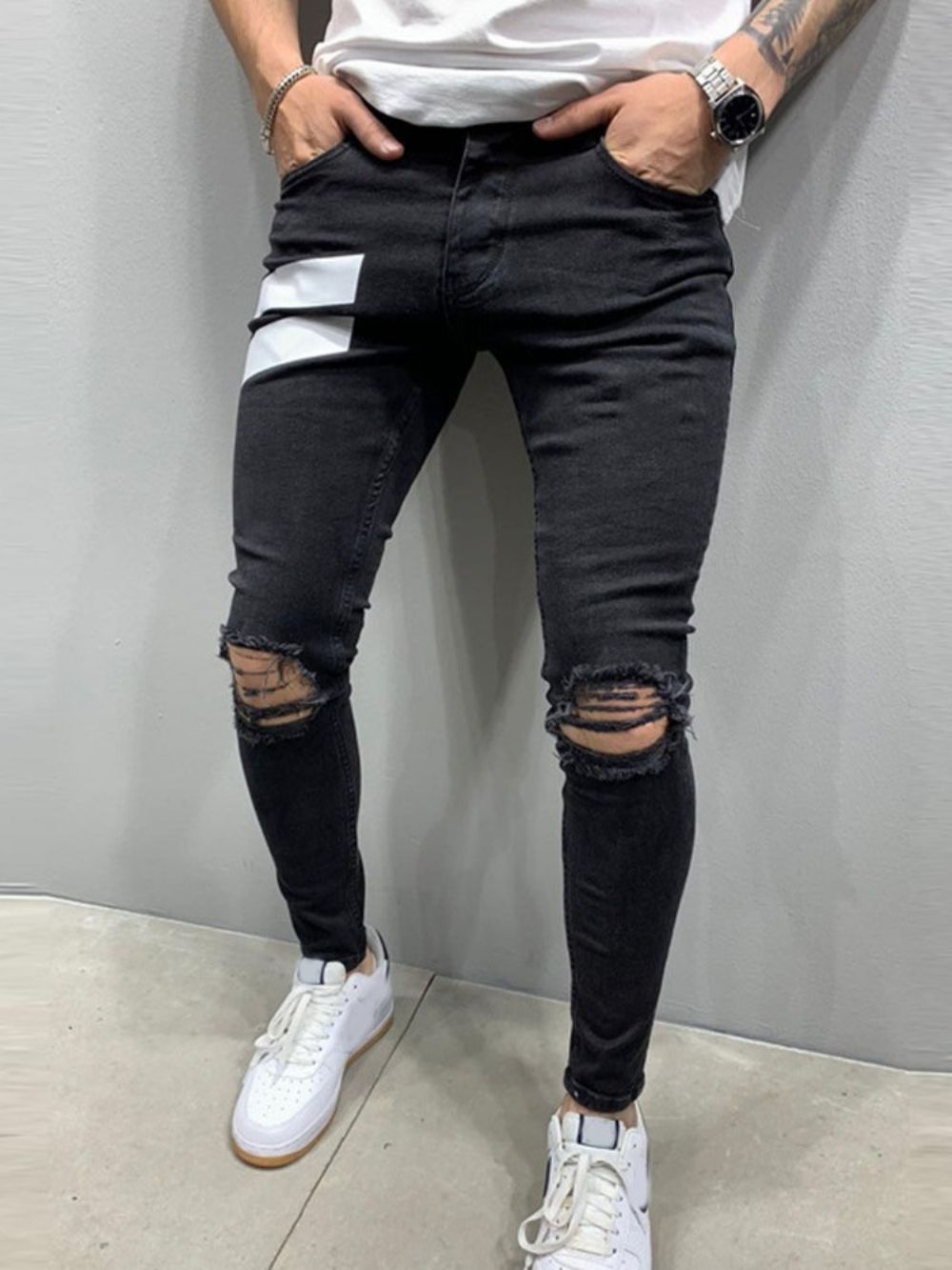Rits Potloodbroek Rits Zwarte Casual Jeans Heren