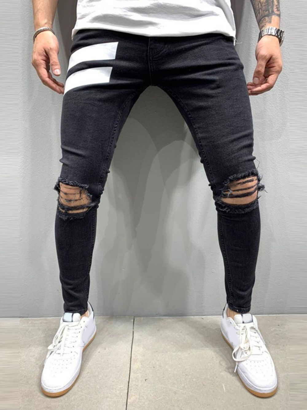 Rits Potloodbroek Rits Zwarte Casual Jeans Heren