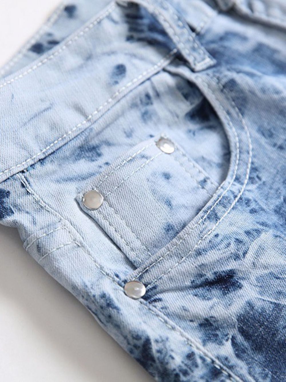 Versleten Jeans Met Halfhoge Taille En Rits