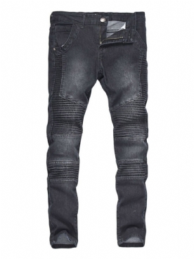Versleten Potloodbroek Casual Jeans Met Middelhoge Taille