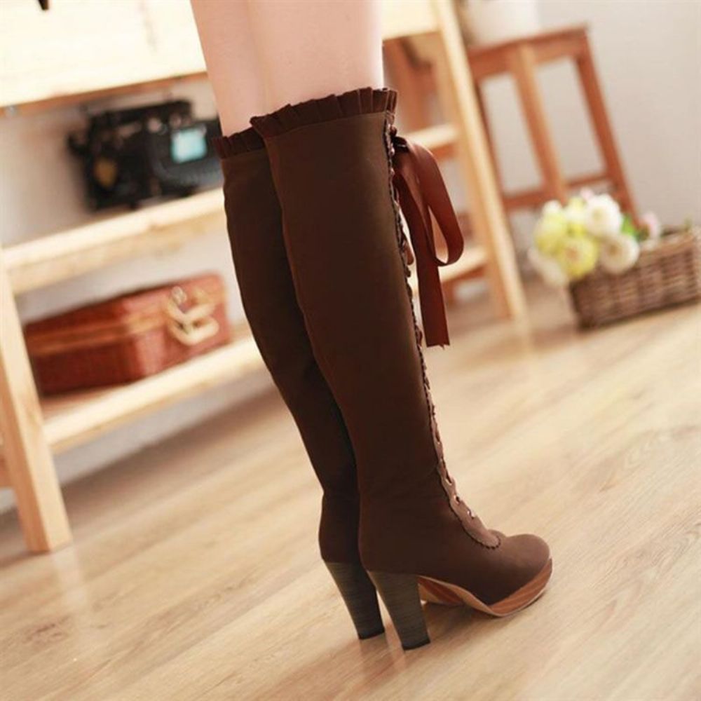 European Veterschoenen Suede Knight Kniehoge Laarzen
