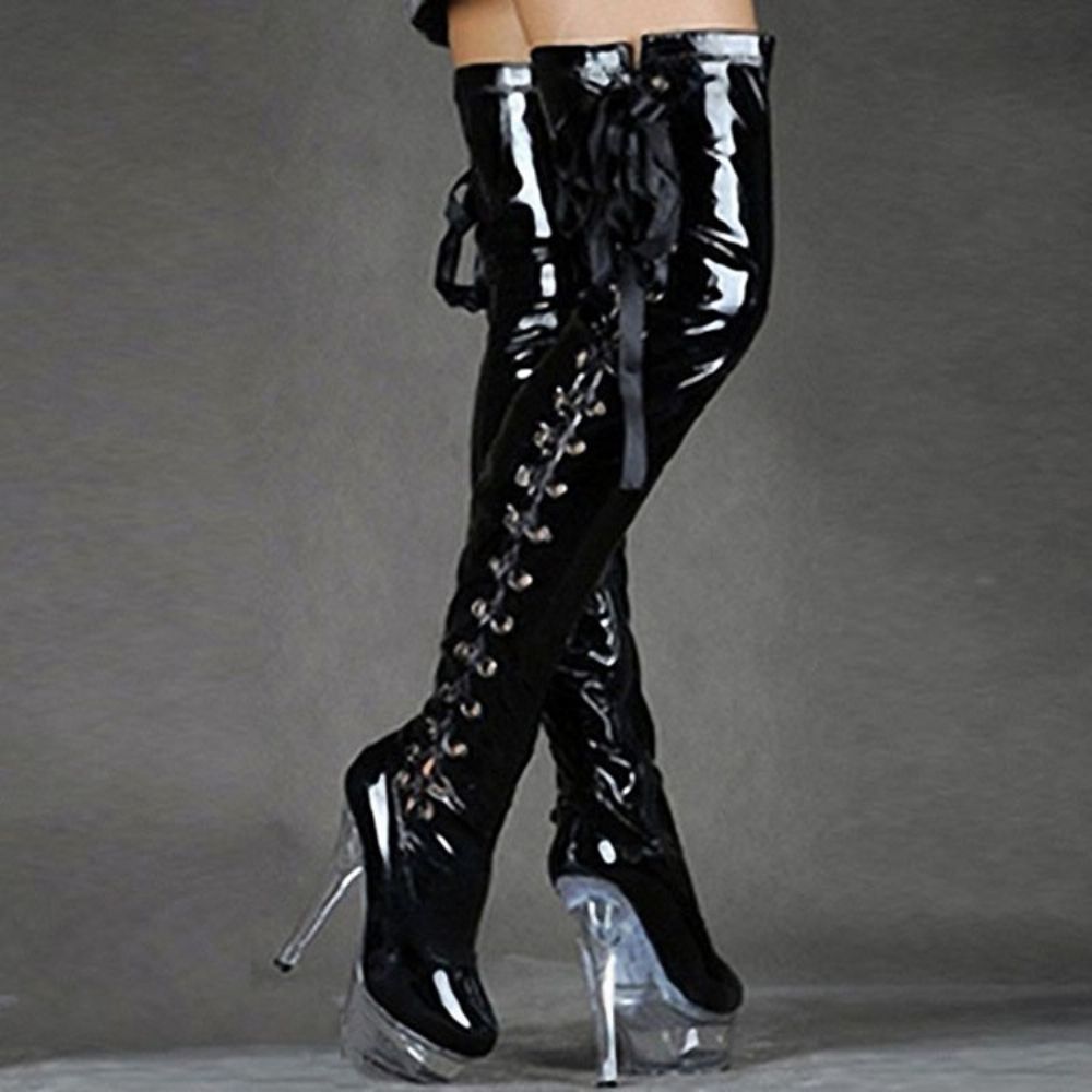 Rits Aan De Zijkant Met Ronde Neus Chunky Heel Western Dameslaarzen