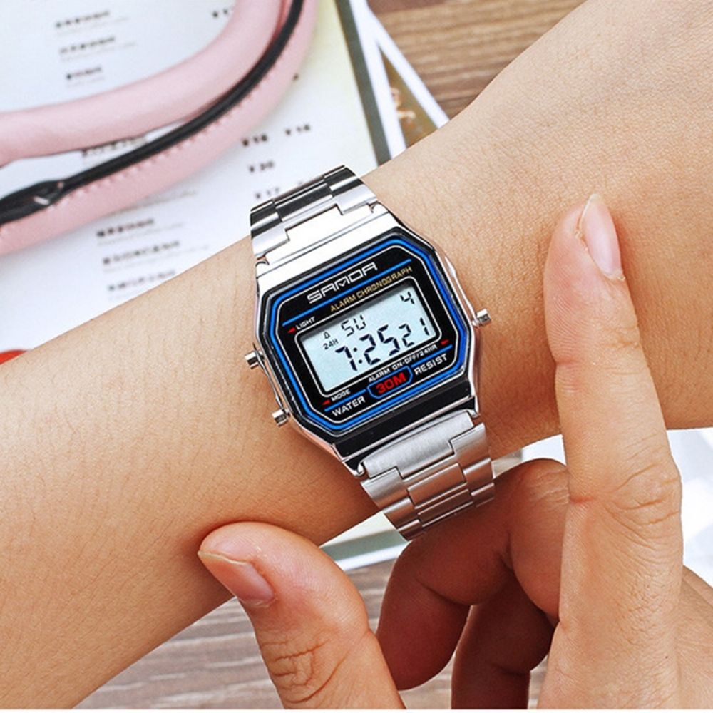 Jyy Elektronisch Digitaal Display Herenhorloge
