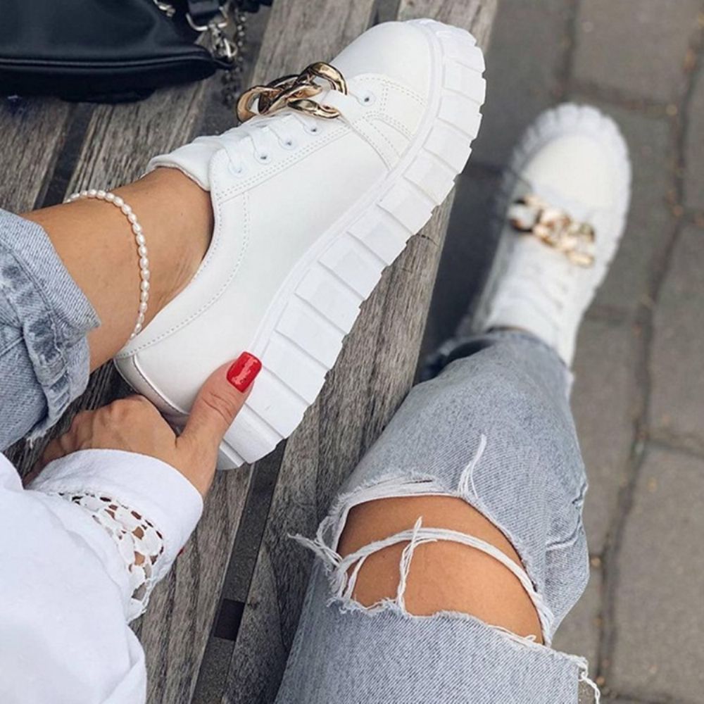 Gesloten Teen Laag Uitgesneden Bovenste Veterschoenen Casual