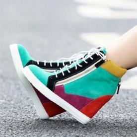 Hoog Uitgesneden Bovenste Rits Casual Damessneakers Met Draad