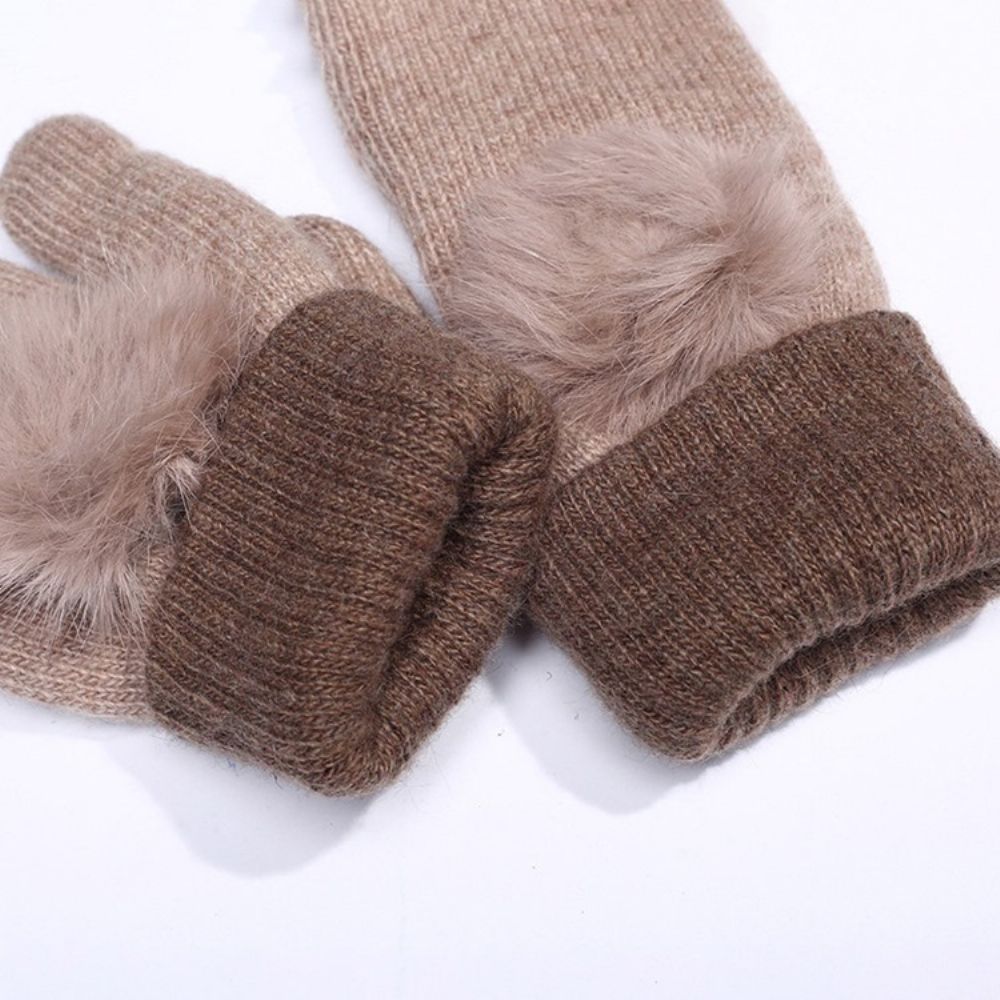 Colour Block Pluche Winterhandschoenen