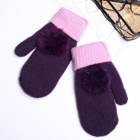 Colour Block Pluche Winterhandschoenen