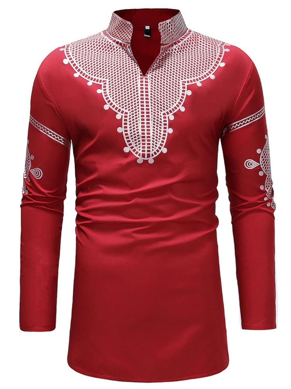 African Fashion Dashiki Stand Kraag V-Hals Casual T-Shirts Heren
