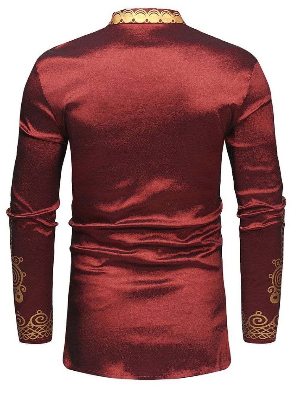 Afrikaanse Mode Dashiki Gouden Print Heren Casual T-Shirts