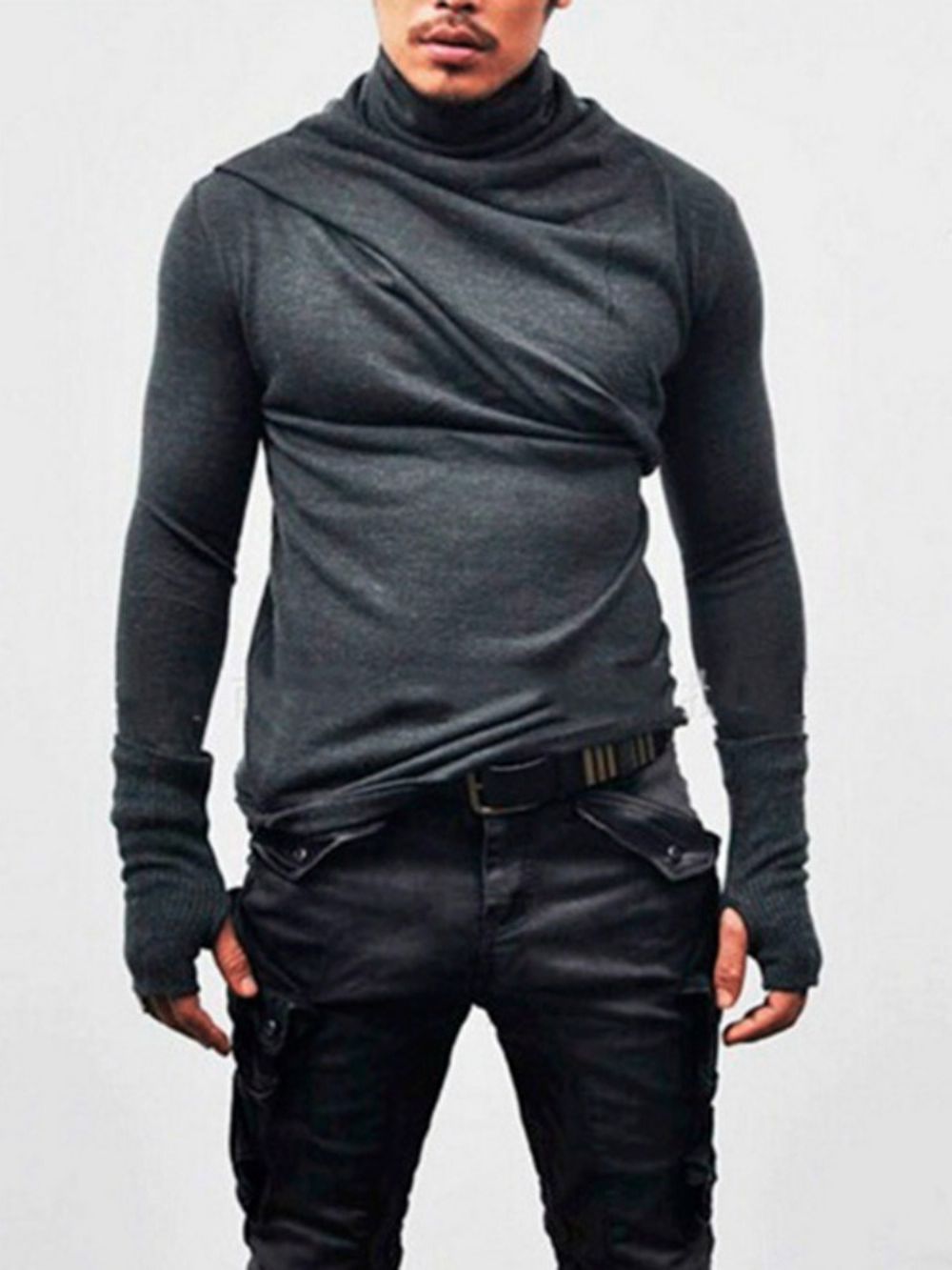 Casual Effen Heren-T-Shirt Met Lange Mouwen