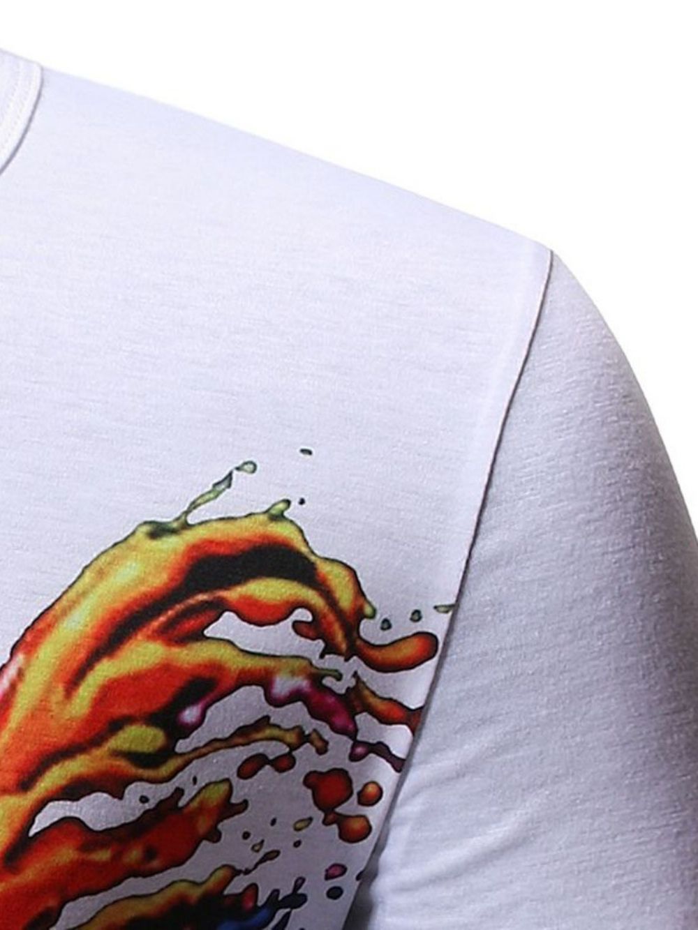Casual Los T-Shirt Heren Met Ronde Hals En Print