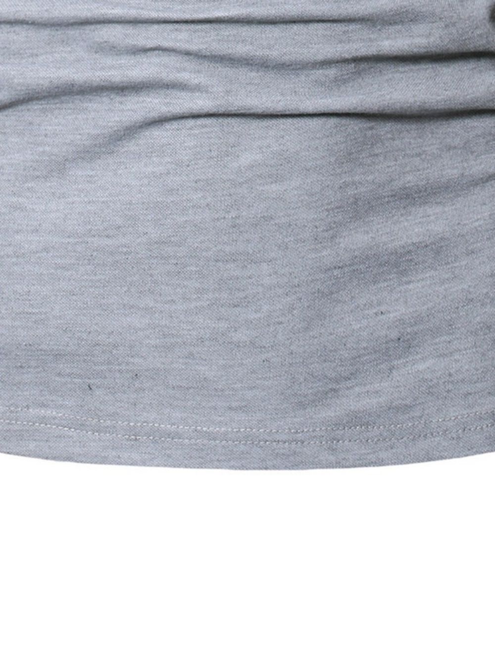Casual Slank T-Shirt Met Korte Mouwen Heren Met V-Hals