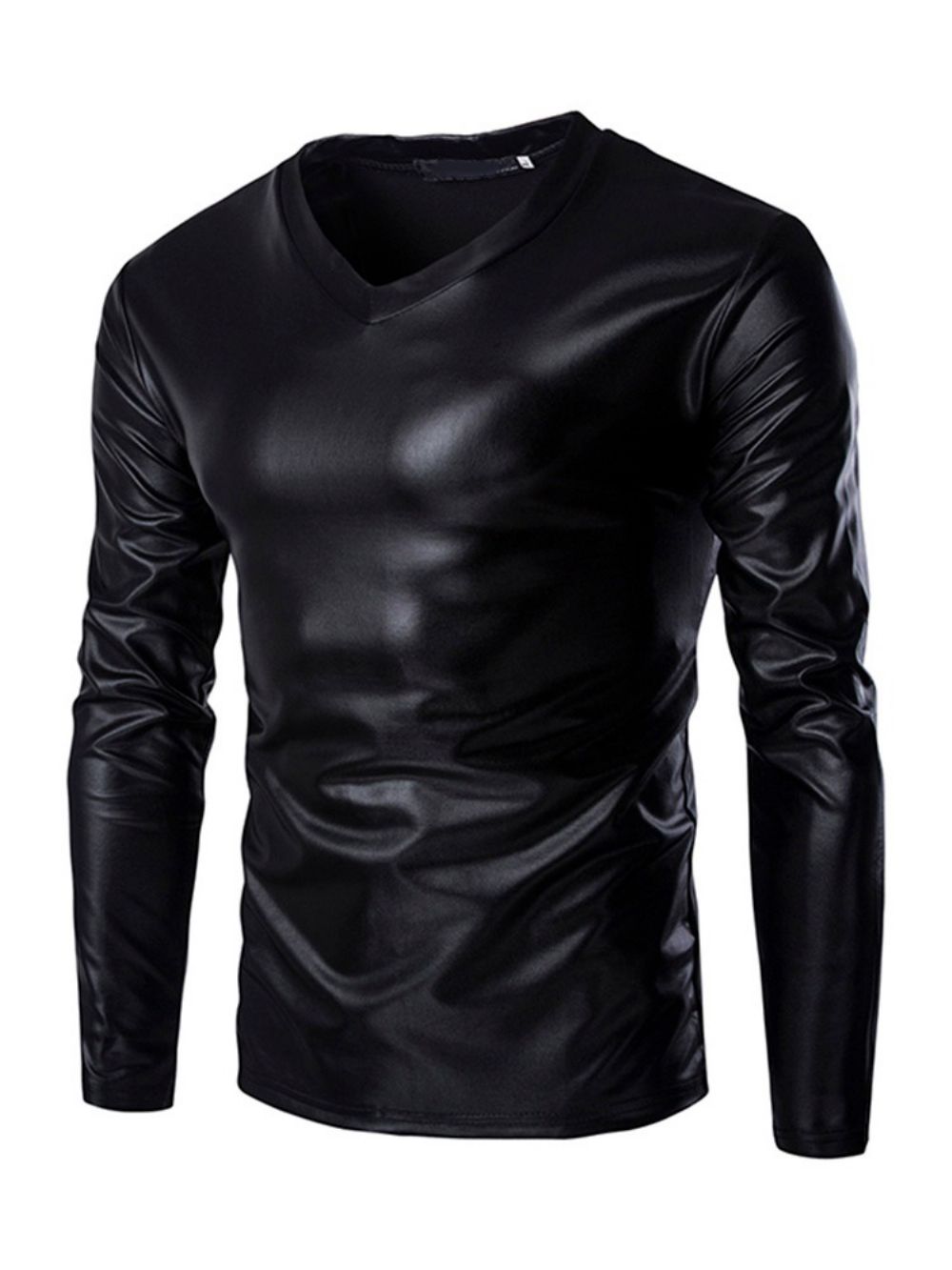 Effen T-Shirt Met V-Hals Europese Slanke Pullover