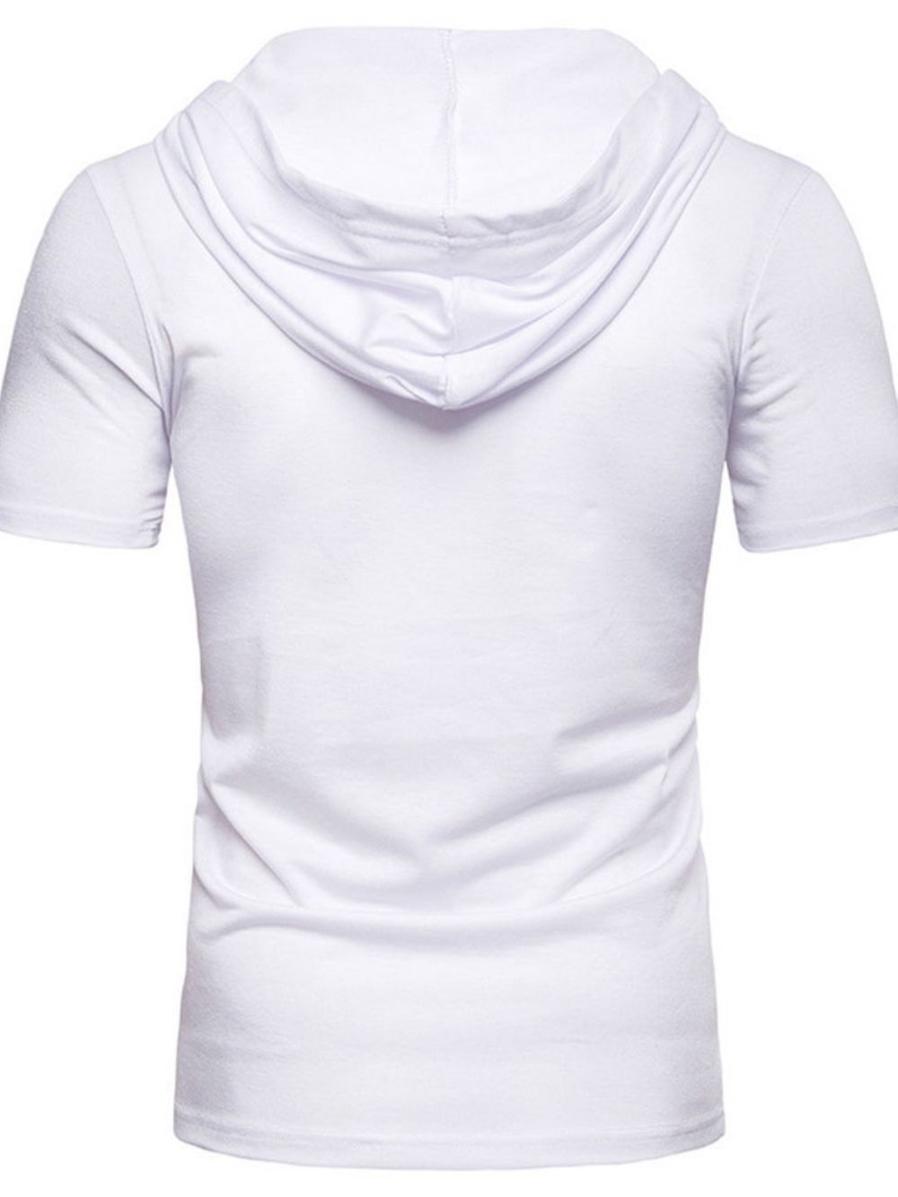 Heren T-Shirt Met Korte Mouwen En Effen Capuchon