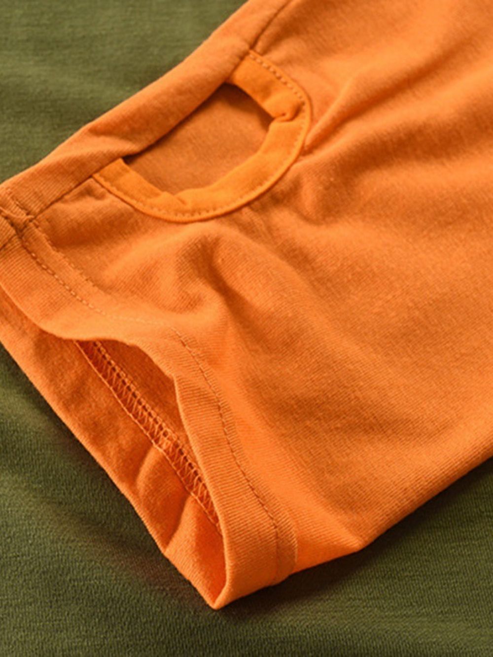 Patchwork Casual T-Shirt Met Kleurblokken En Lange Mouwen Heren