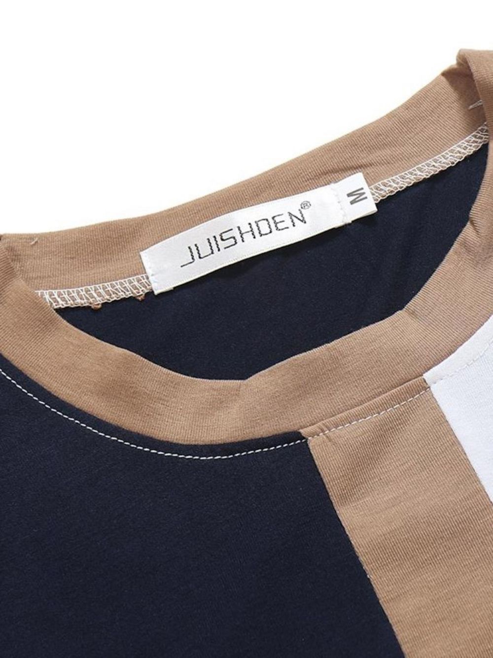 Patchwork Kleurblok Slim Scoop Casual T-Shirts Heren