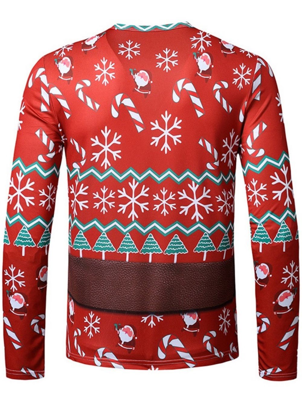 Slim T-Shirt Met Lange Mouwen Met Europese Print