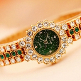 Quartz Rond Strass Horloge
