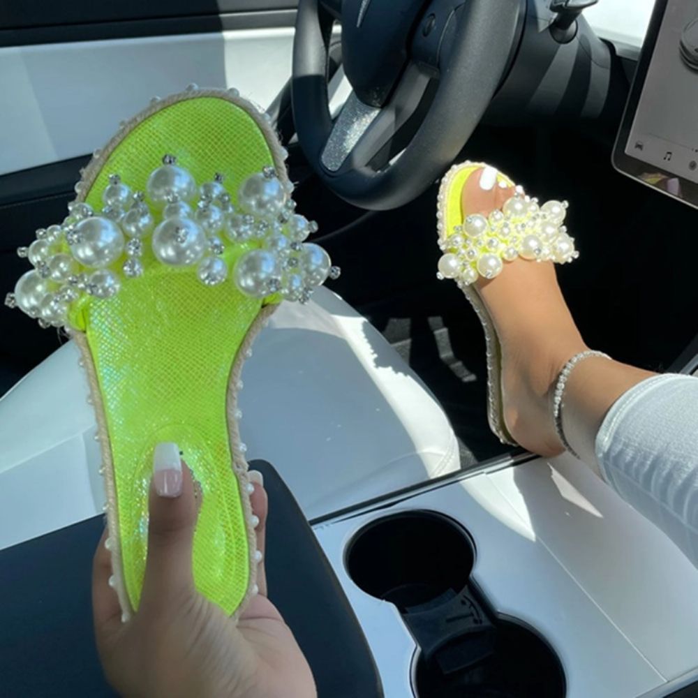 Kralen Flat Met Flip Flop Casual Pantoffels Dames