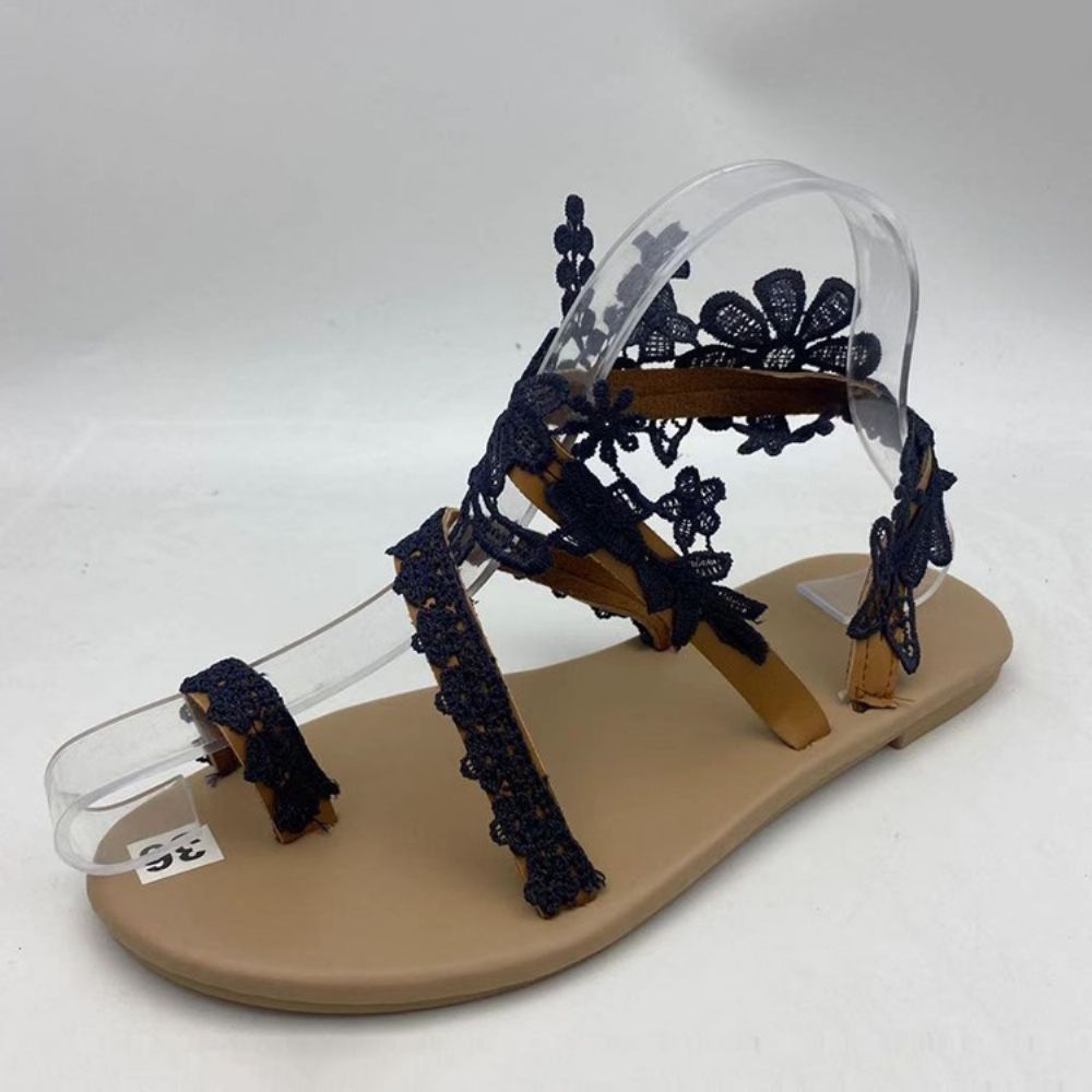 Sandalen Met Blokhak Instapper Laag Uitgesneden Bovenwerk