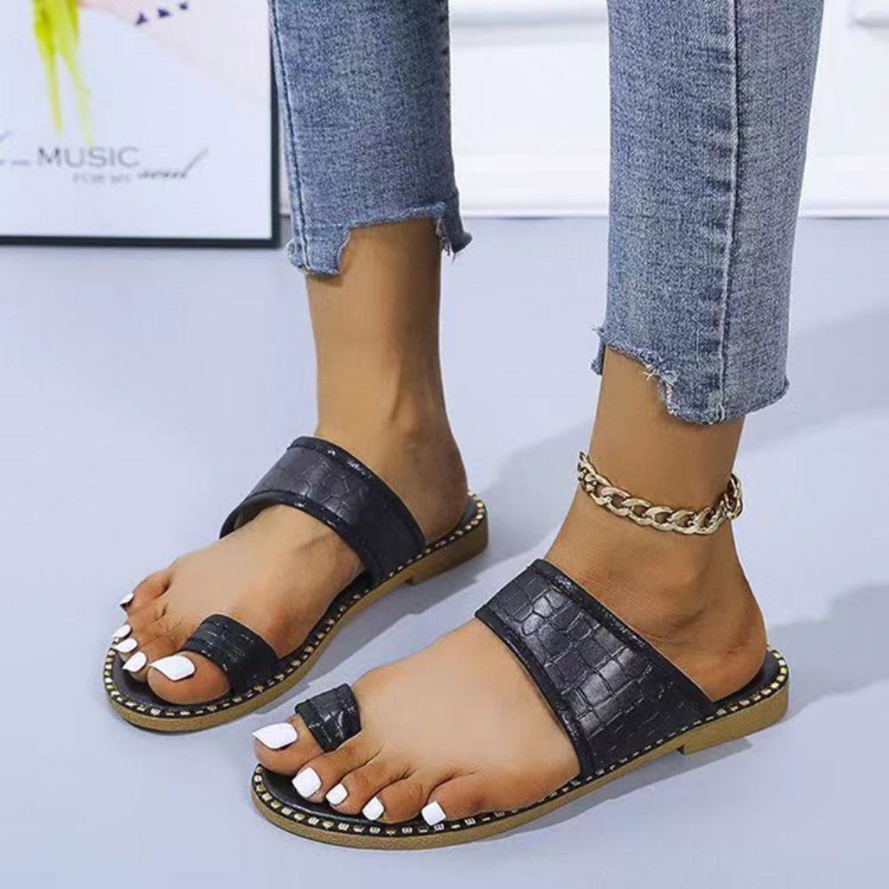 Western Pantoffels Dames Met Blokhak En Alligatorpatroon