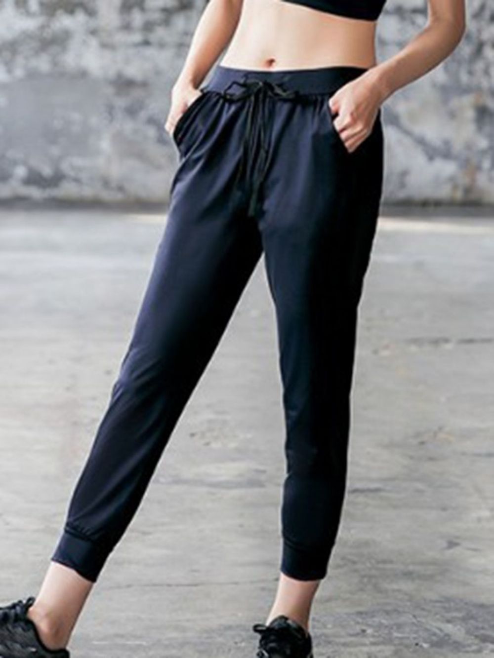 Dames Grote Maten Zakken Effen Gestreepte Gym Sport Yoga Broek