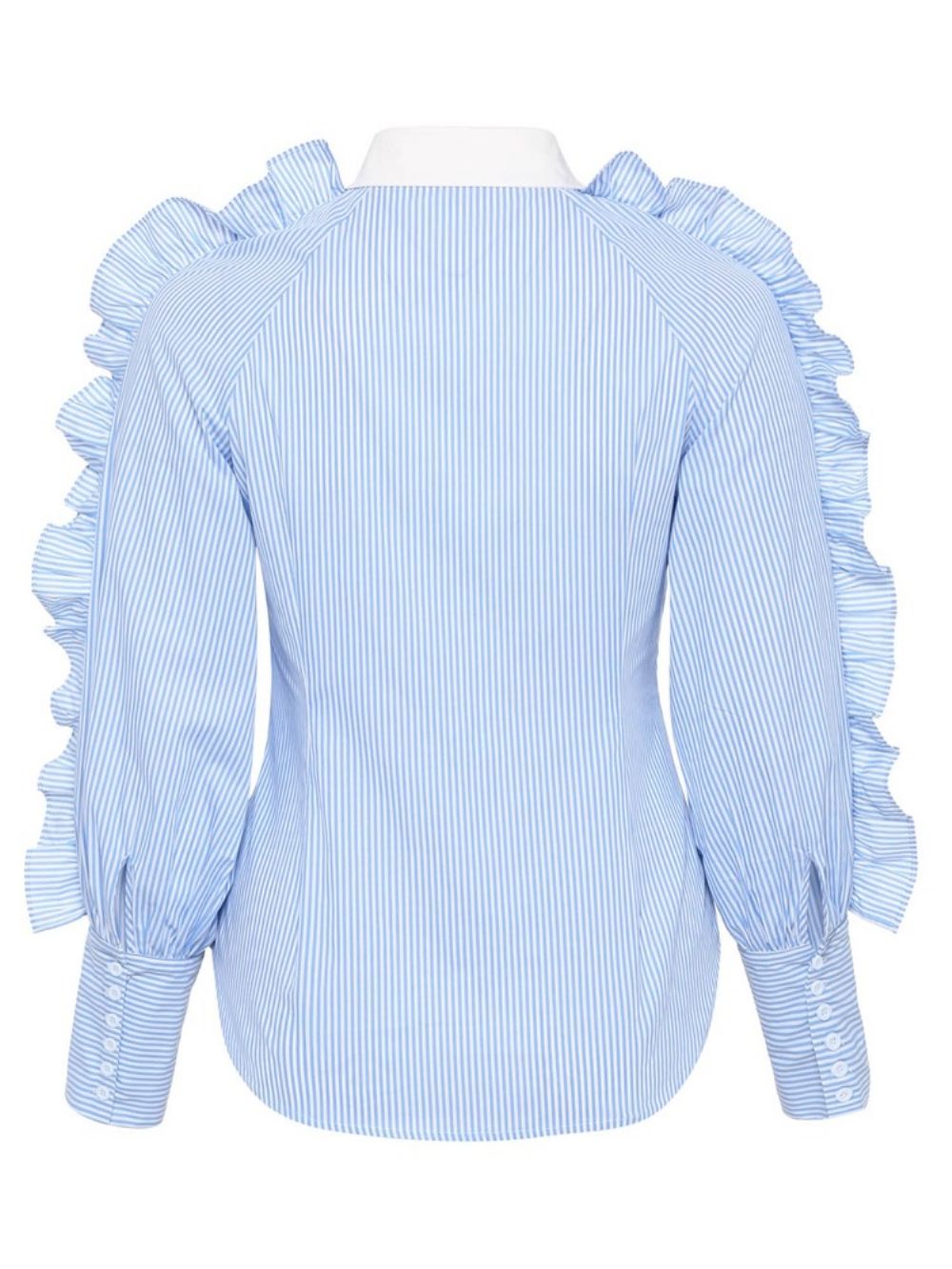Gestreepte Patchwork Stringy Zelfkant Blouse Met Polohals En Grote Maten