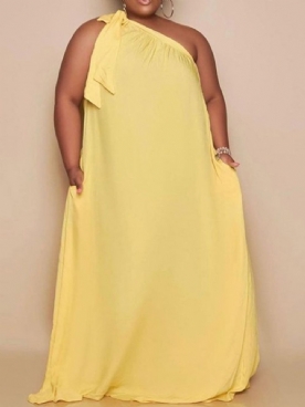 Mouwloze Maxi-Jurk Met Zak Tot De Grond Grote Maat