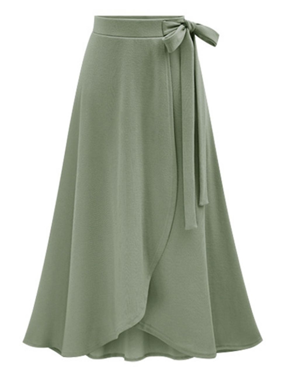 Plus maat Effen Strik Asymmetrische Hoge Taille Rok