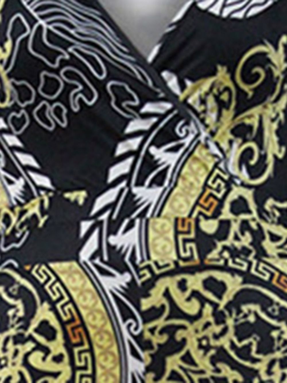 Plus maat Kleurblok Skinny Jumpsuit Met Hoge Taille En Volledige Lengte Print