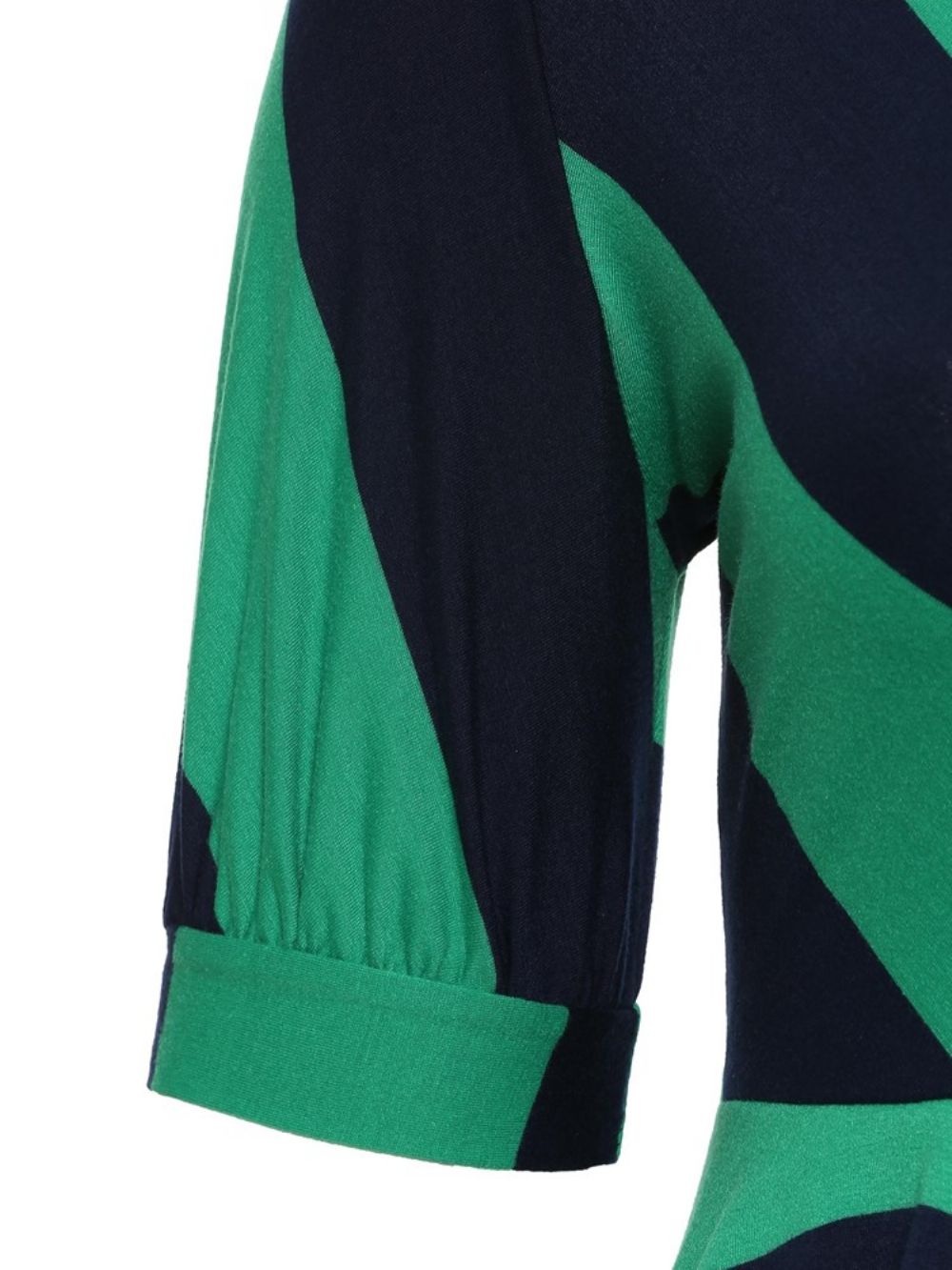 Streep Schuine Kraag Lantaarn Mouw Lange Blouse