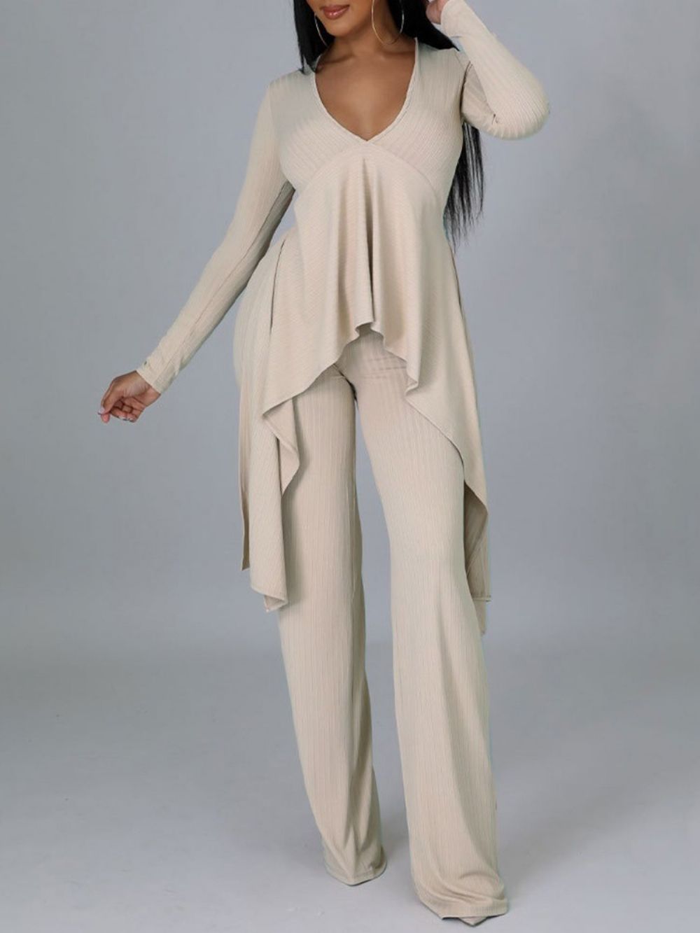 Broek Asymmetrische Mode Rechte Pullover Tweedelige Sets
