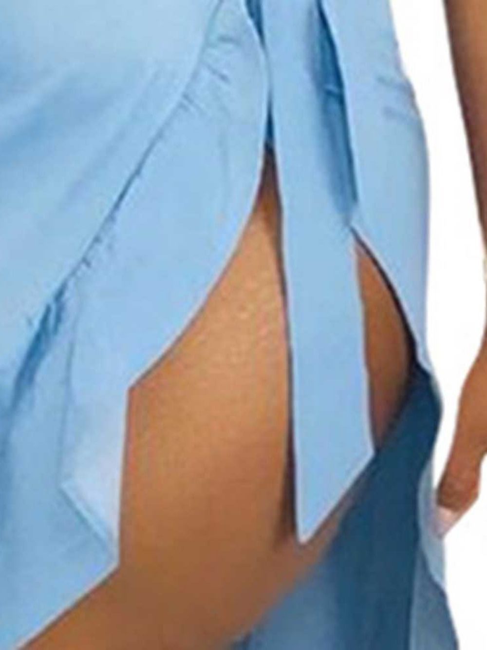 Off-Shoulder Asymmetrische Effen T-Shirt En Rok Met Ruches Tweedelige Sets