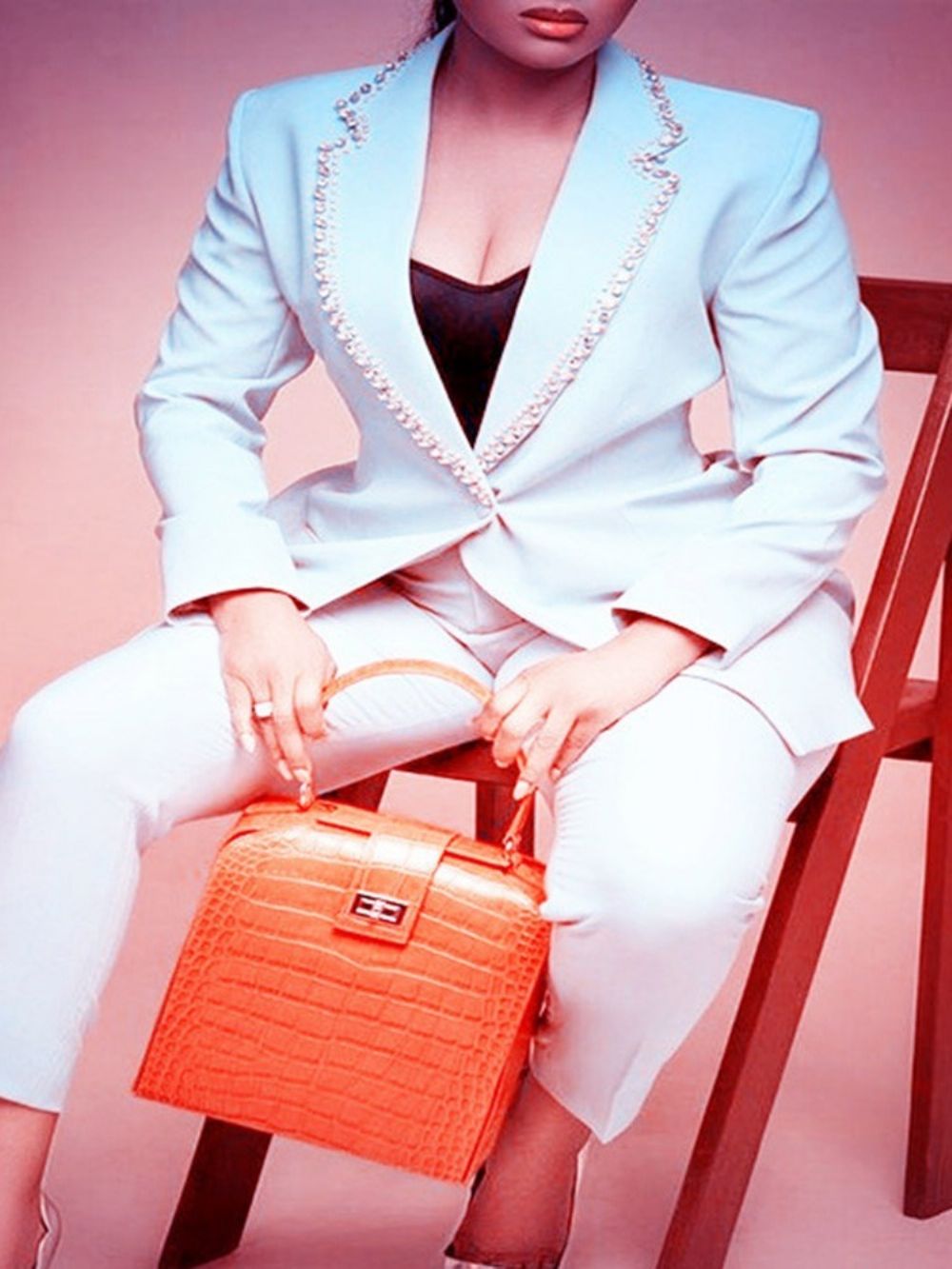 Office Lady Bead Pants Full Length Suit Met Lange Mouwen