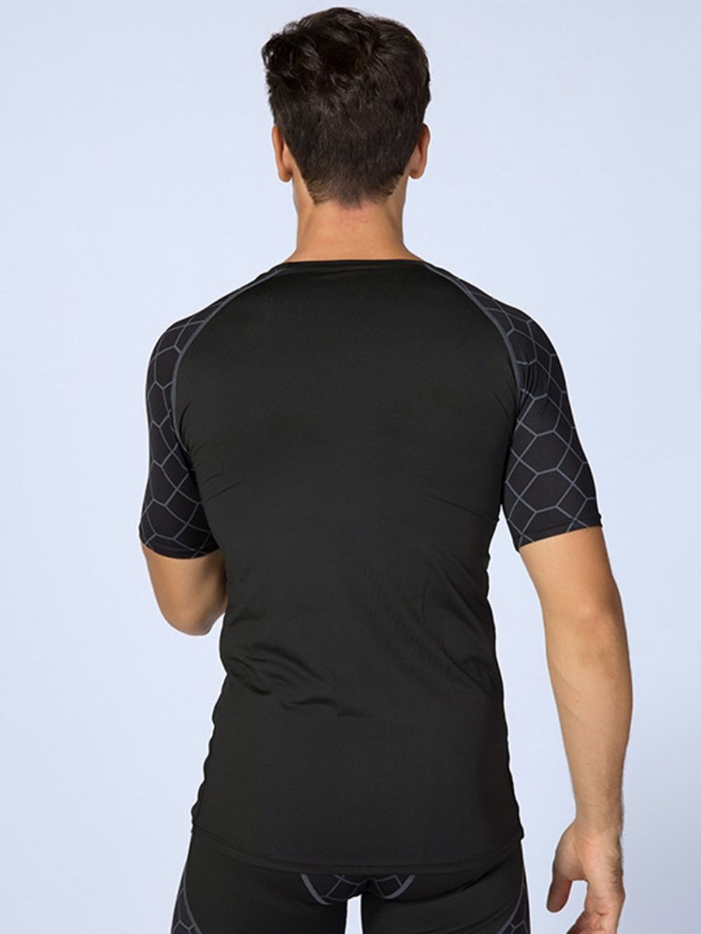 Anti-Zweet Pullover Met Korte Mouwen En Print Heren